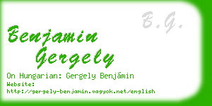 benjamin gergely business card